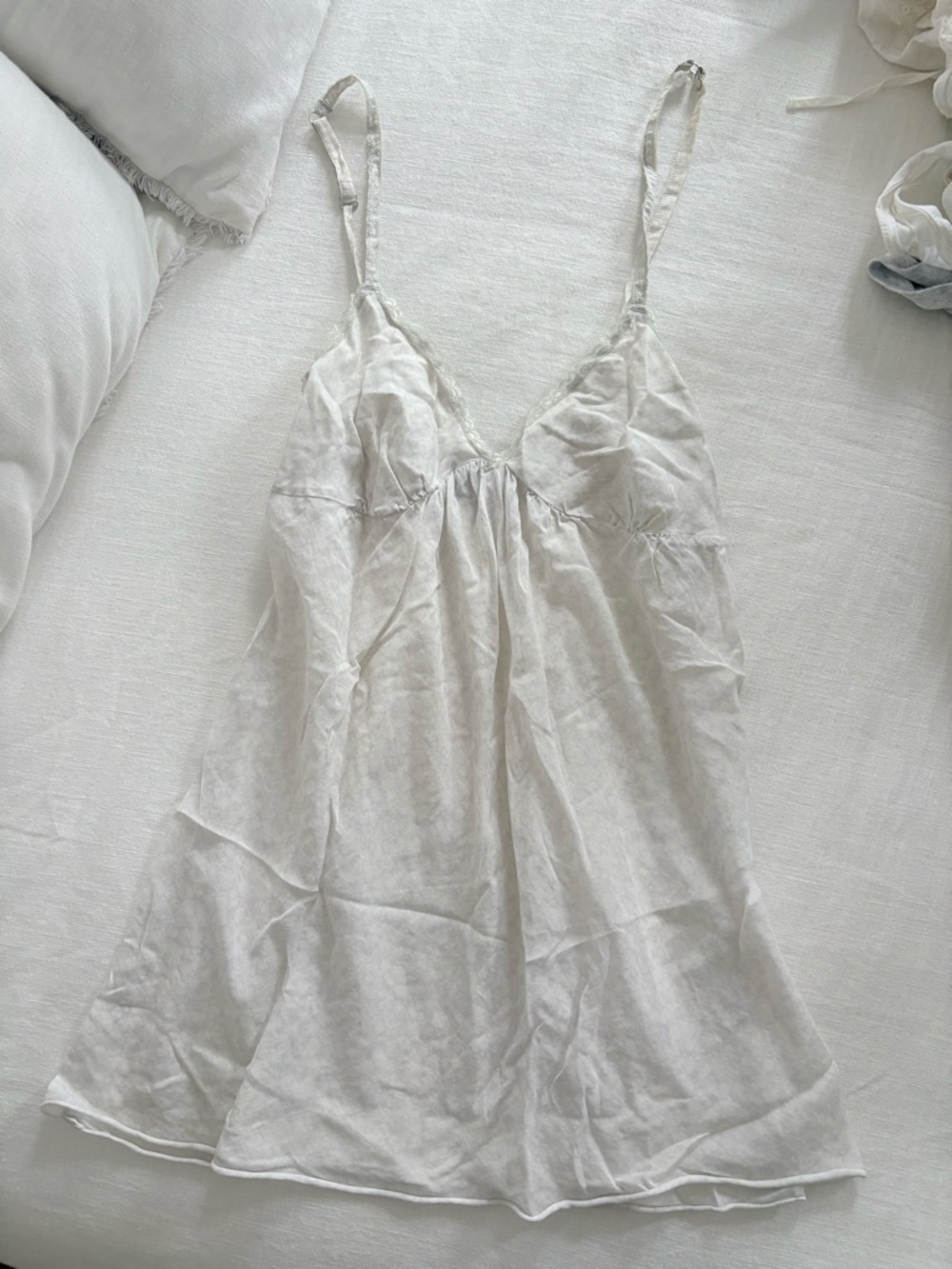 Victoria's Secret White Silk Lace-Trim Cami